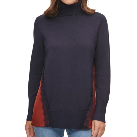 DKNY | Mixed Media Turtleneck Sweater - Picture 1 of 6